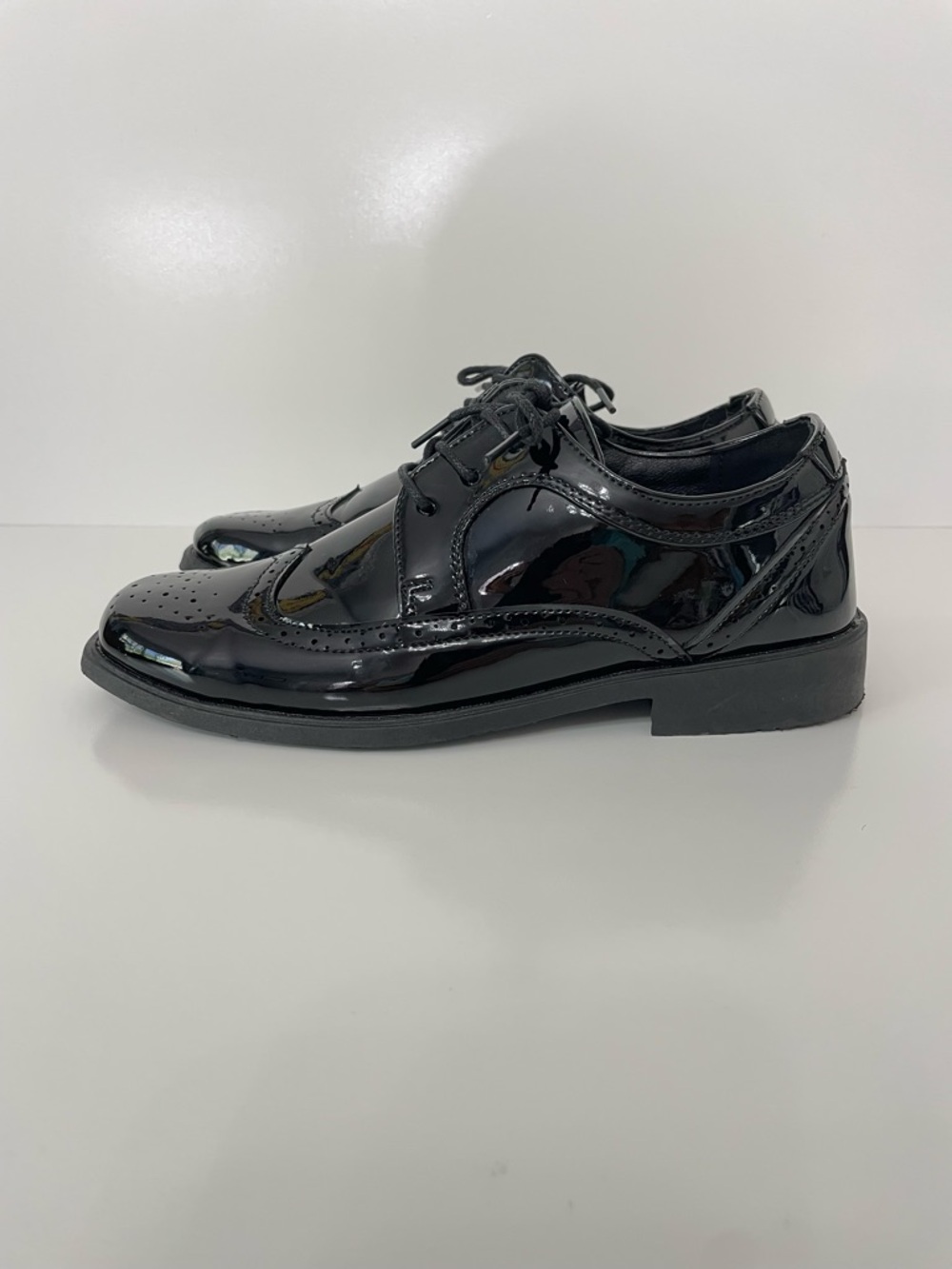 Josmo Black Dress Shoes Boys 4 Mirror Shine Formal Evening Wedding Funeral